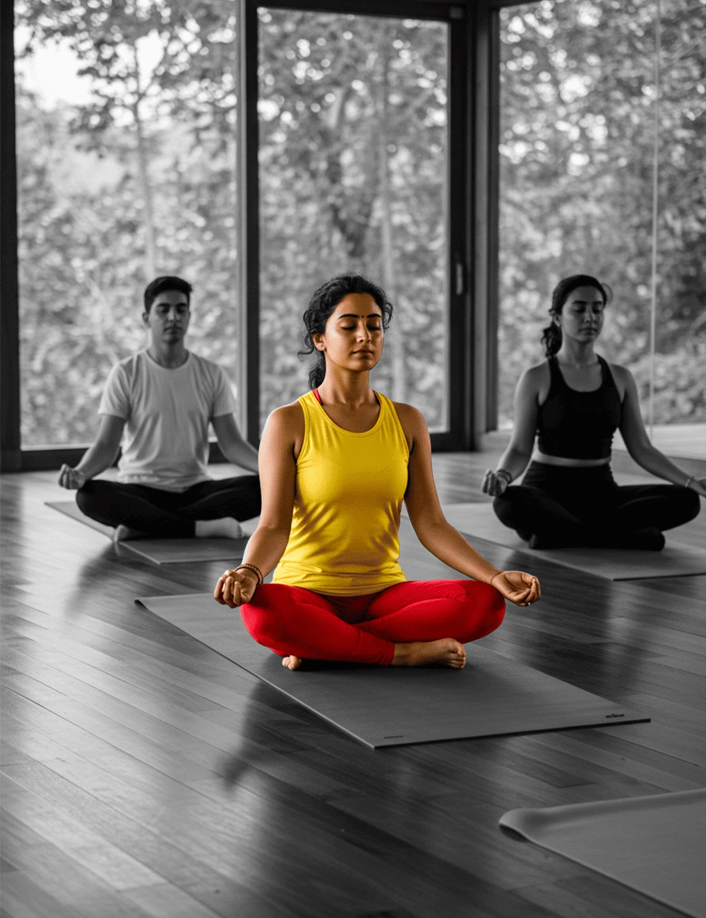 Traditional temple architecture promoting mindful fitness